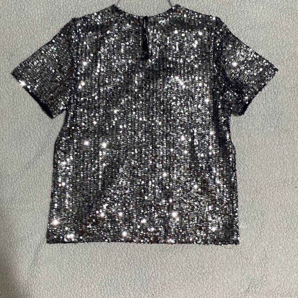 Express silver sequins top - Picture 2 of 2
